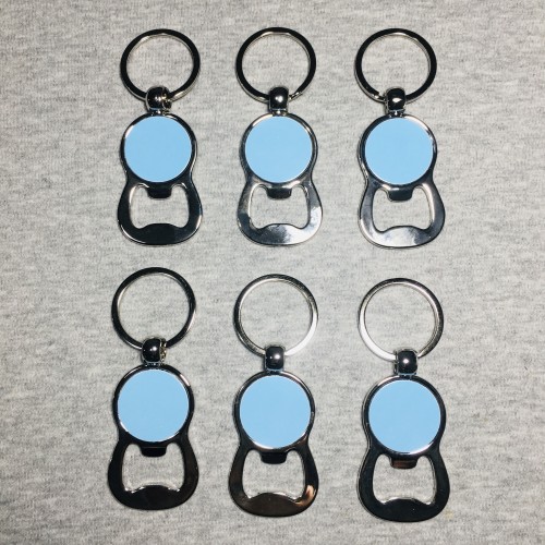 6pcs Round Bottle Opener Keychains