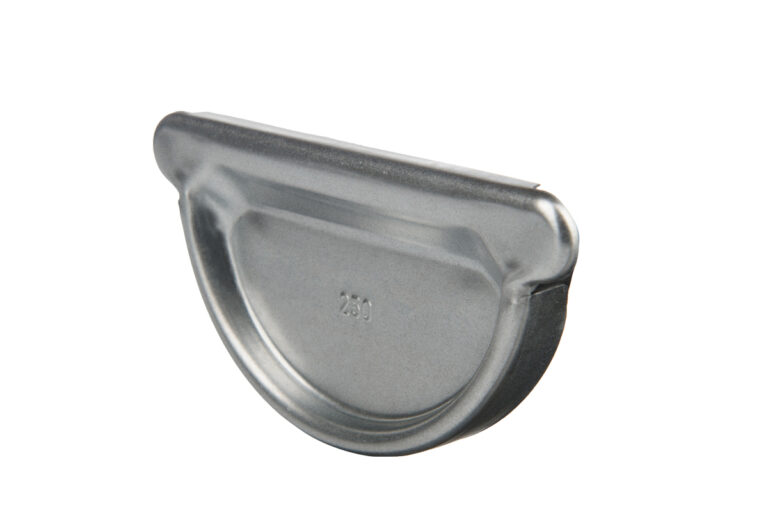 Infinity Steel Half Round Push Fit Stop End Galvanised Poly Guttering
