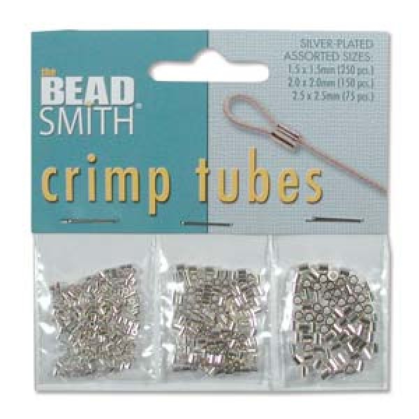 Beadsmith Silver Crimp Tubes Assortment Pack BASE METAL CRIMP BEADS