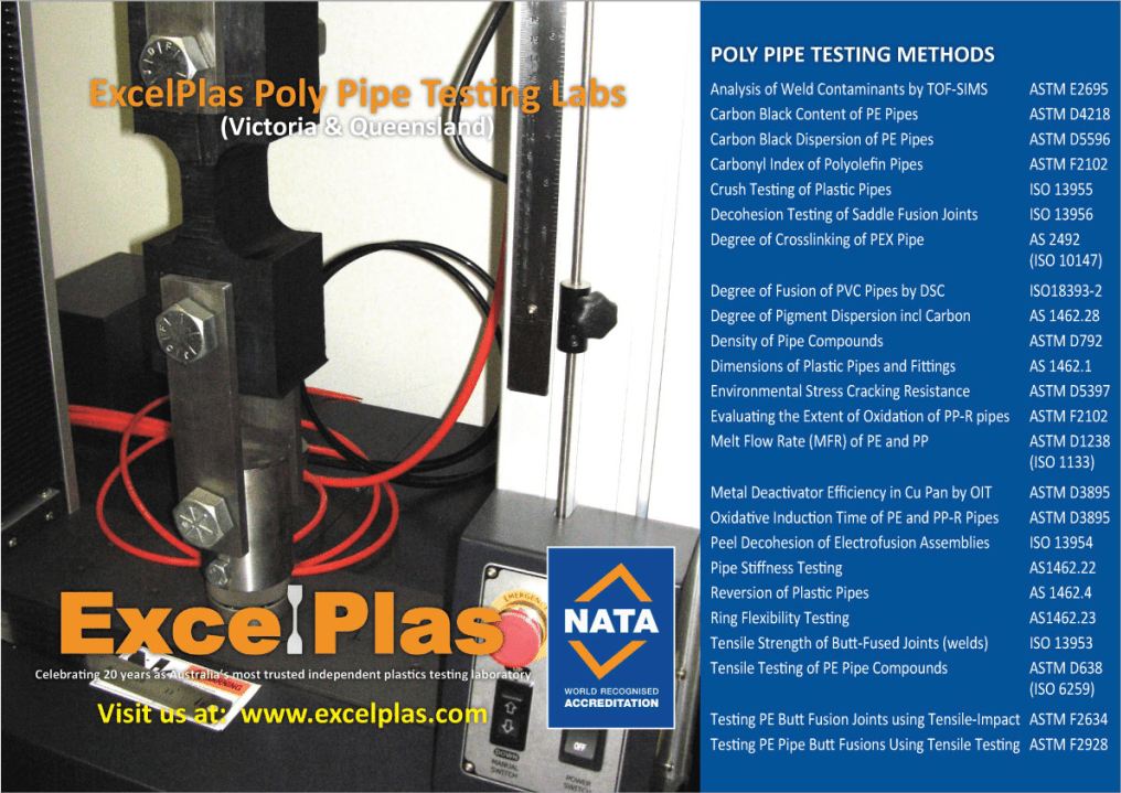 HDPE Butt Fusion Testing Australia, Queensland ExcelPlas Poly Pipe