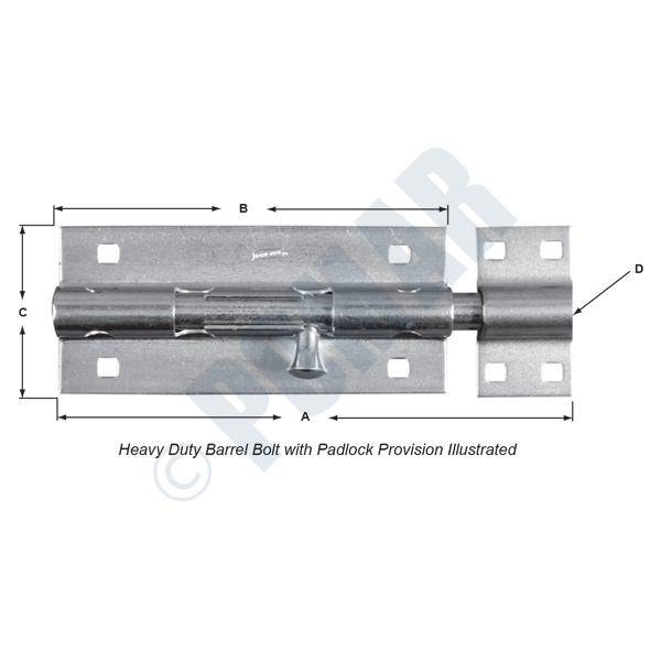 Pomar Hardware Barrel Bolts Regular/Heavy Duty