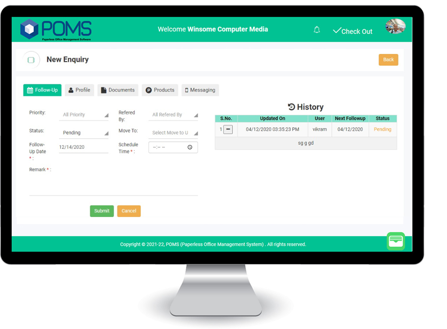 POMS Paperless Office Management Software