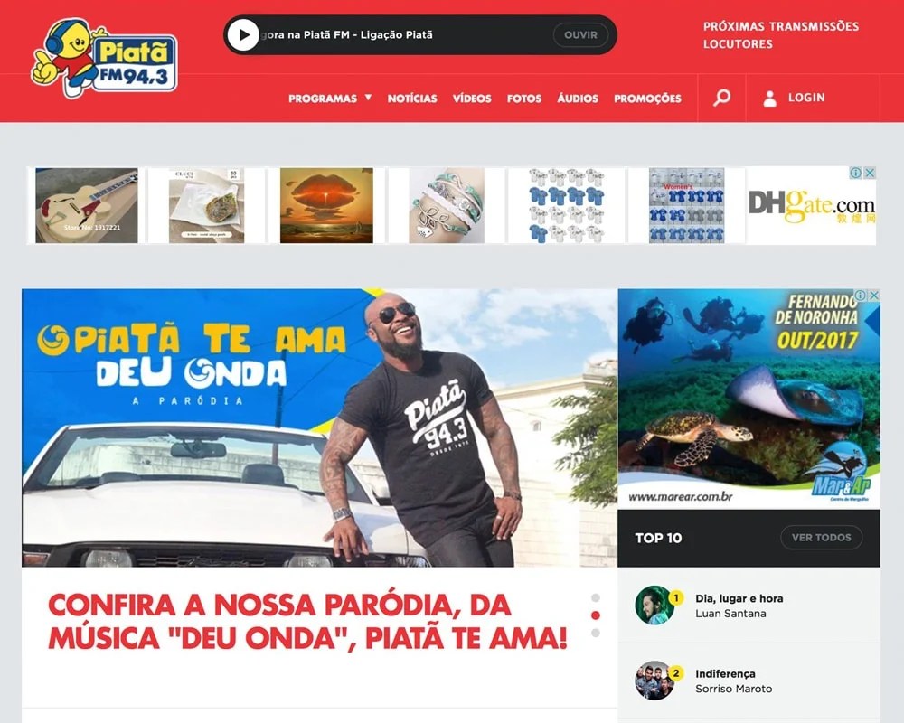 Piatã FM 94,3 Salvador/BA Criação de Sites e Aplicativos em Salvador