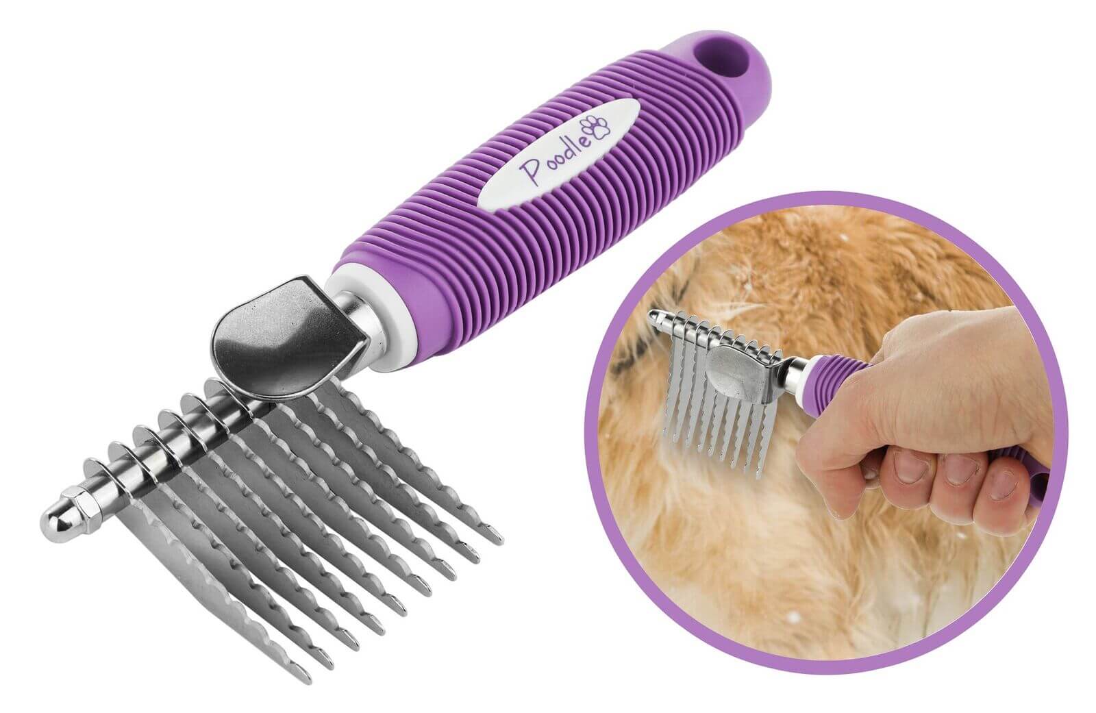 Dematting fur rake comb Poodlepet
