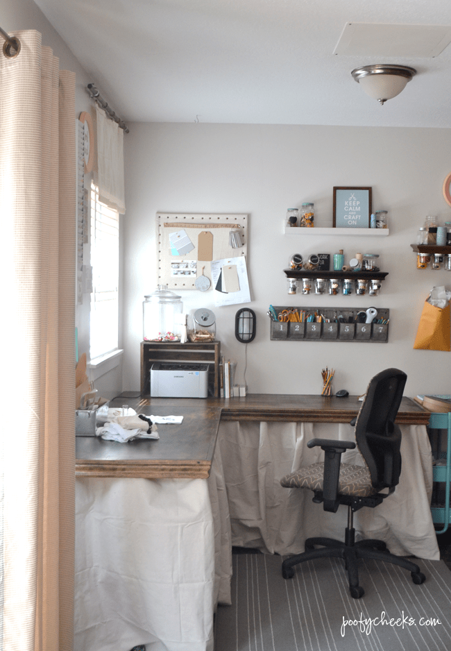 Basement Craft Room Reveal Poofy Cheeks