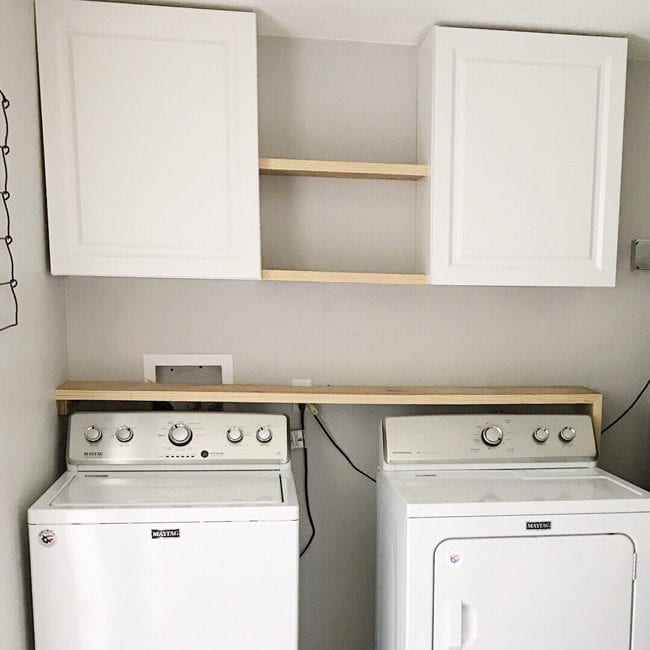 Laundry Room Shelf Over Washer Dryer Stacked Floating Shelving Over