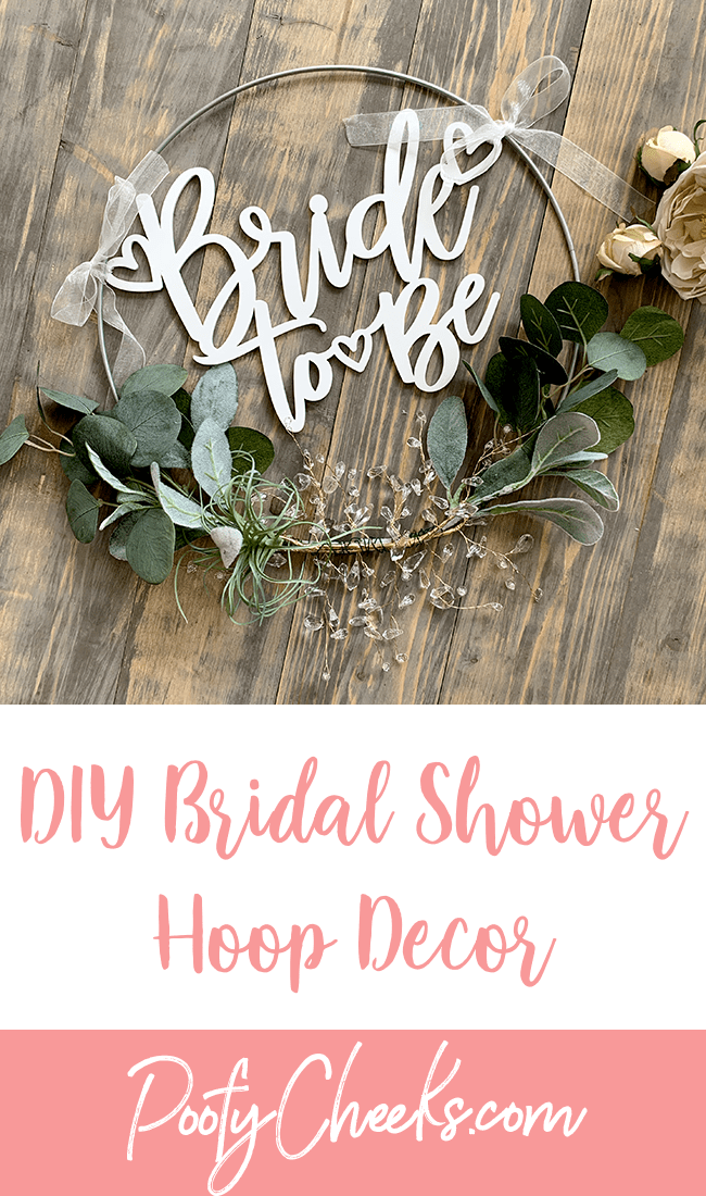 DIY Bridal Shower Hoop with Greenery Decoration Poofy Cheeks
