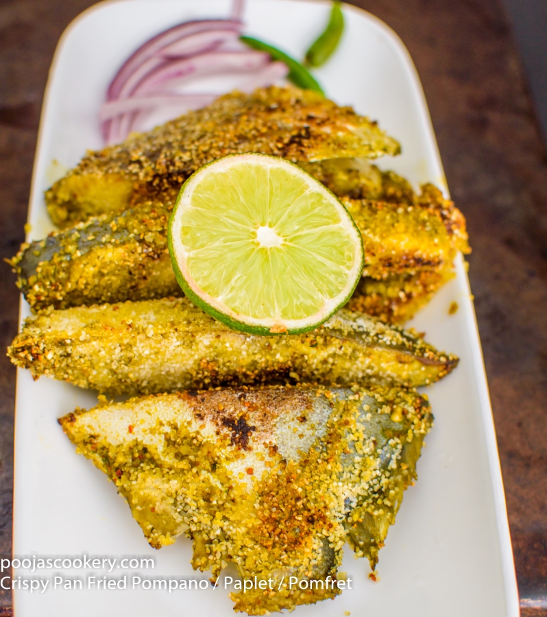 Crispy Pan Fried Pompano / Paplet / Pomfret Recipe Pooja's Cookery