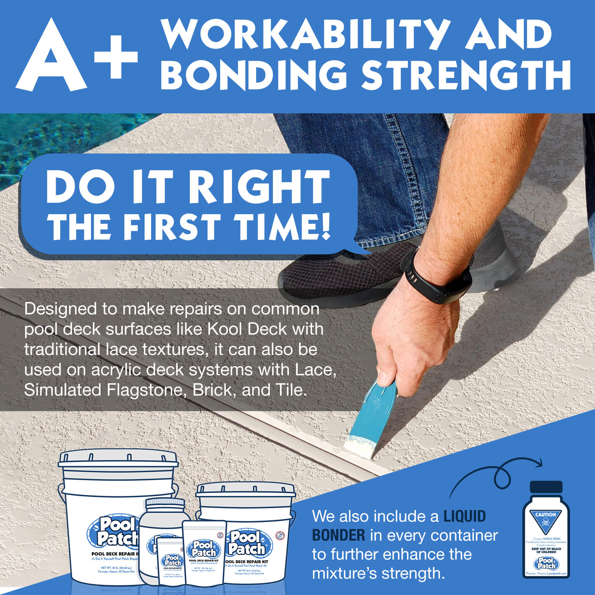 Pool Deck Patch Repair Kit | DIY Swimming Pool Kool Deck Repair Kits