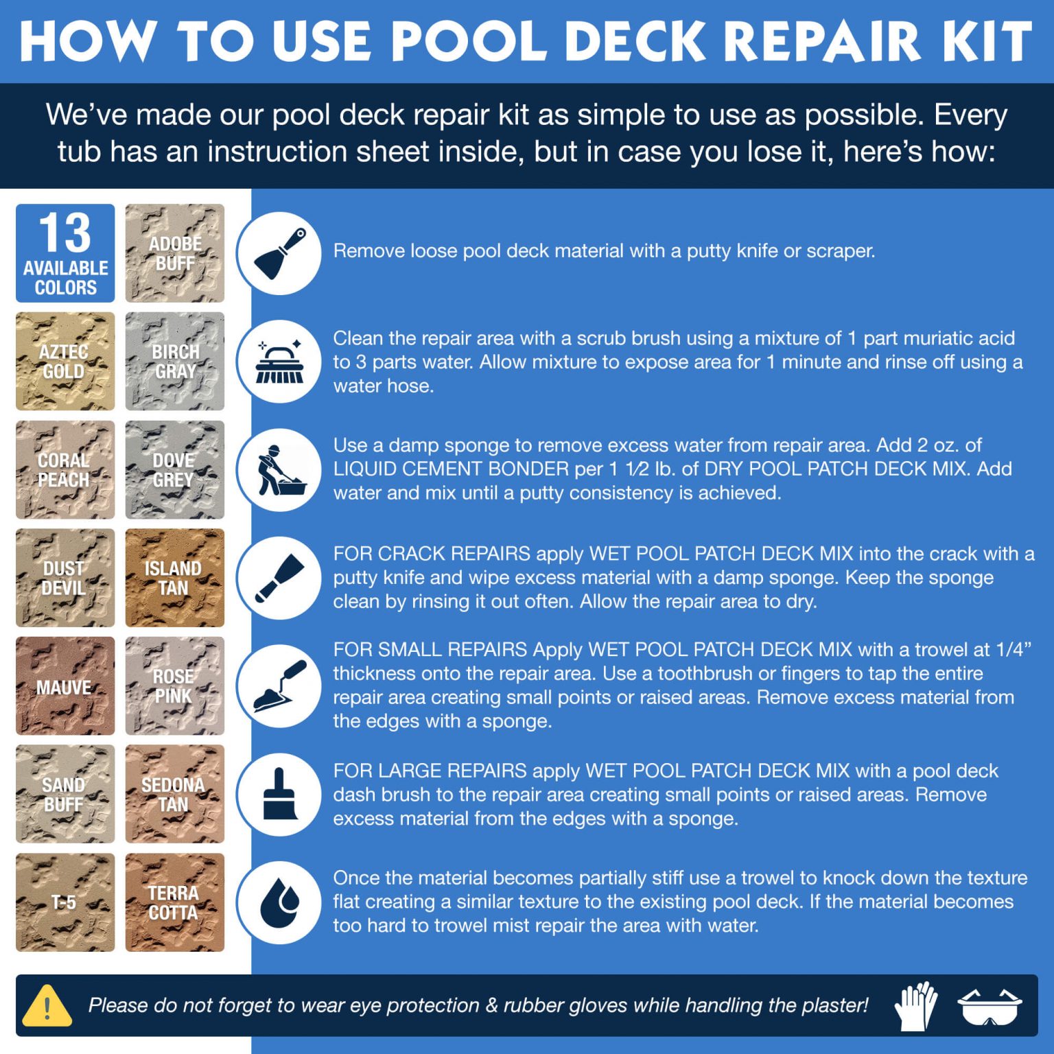 Pool Deck Patch Repair Kit DIY Swimming Pool Kool Deck Repair Kits