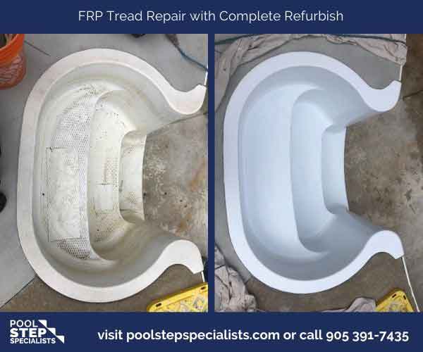 Before and After Pool Step Repairs - Pool Step Specialists
