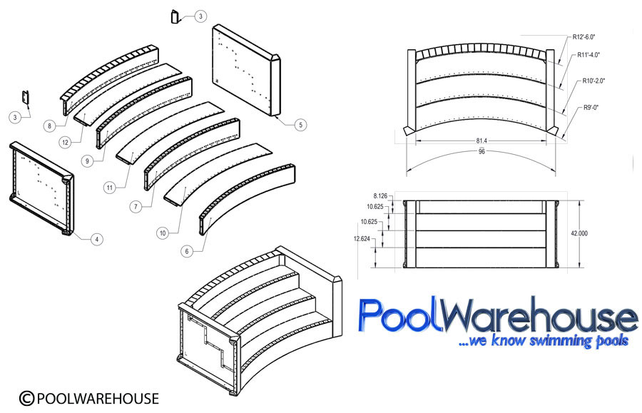 Inground Steel Swimming Pool Steps Pool Kits Pool Warehouse