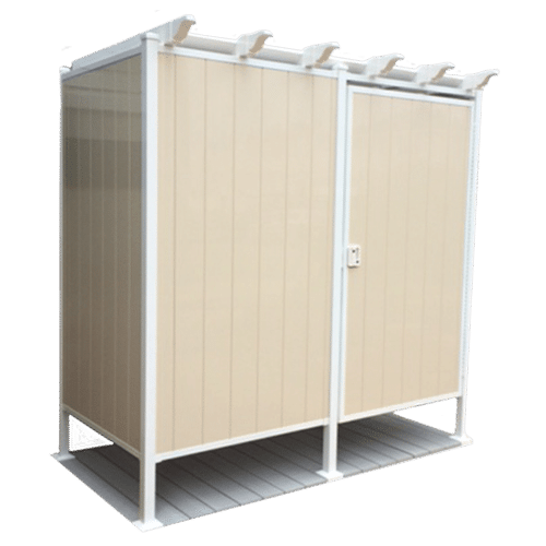 ToddPod 46" x 88" 4Sided Double Outdoor Shower Enclosure w/Half Wall