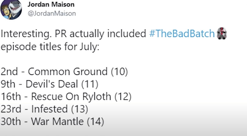 Bad Batch Leaked Episode Titles