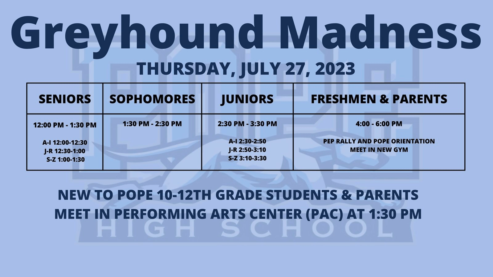 Greyhound Madness 2023 Pope High School Foundation