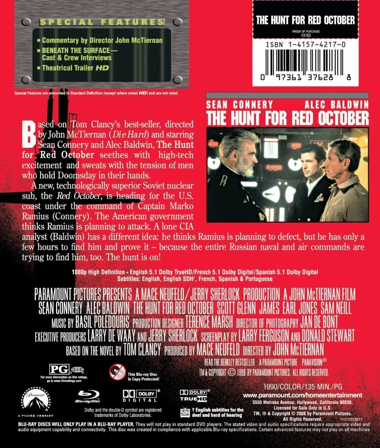 "The Hunt for Red October" Bluray Review