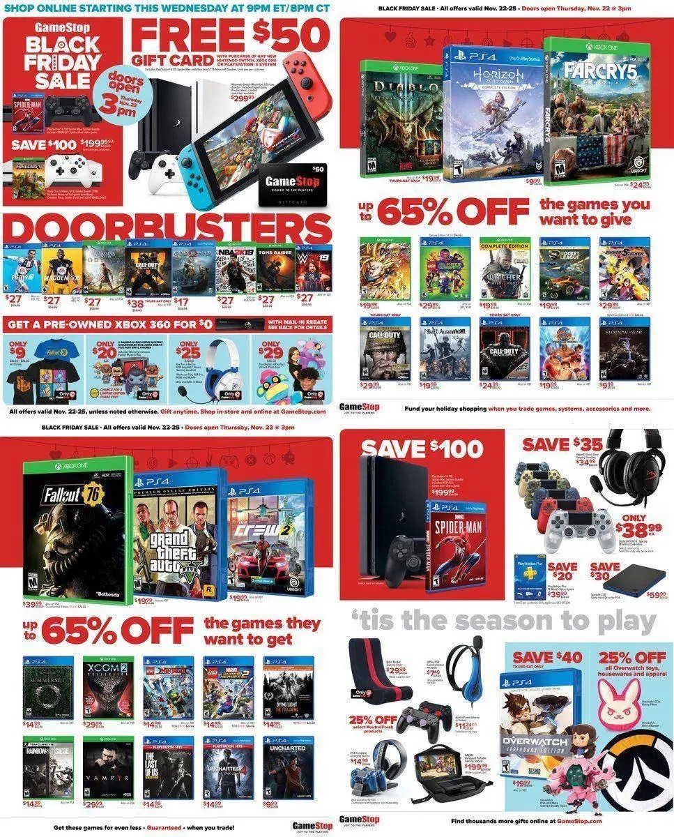Black Friday 2018 Gamestop's Offerings