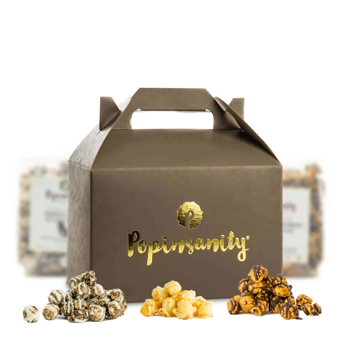 Gourmet Popcorn 3 Flavor Gift Box • Fancy Popcorn Gift Set • Popinsanity