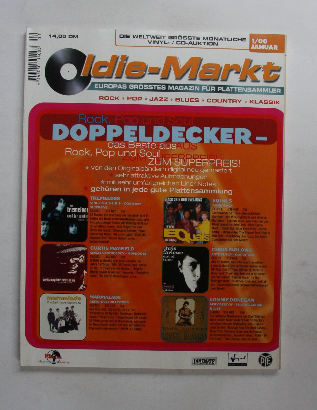 German Oldie Markt Magazine 1/00 Santana Jethro Tull Abba Frank Zapp eBay
