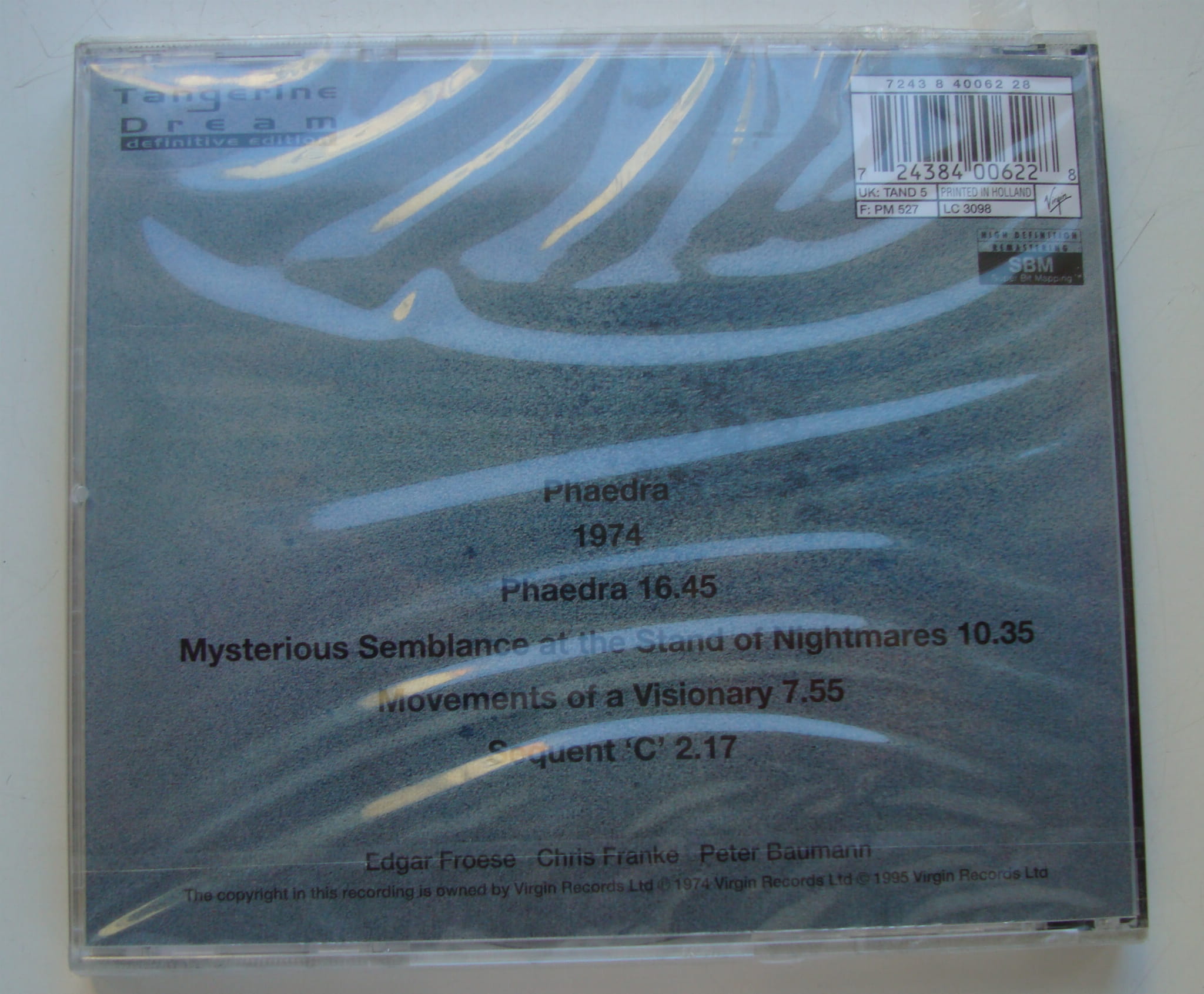 Tangerine Dream ‎ Phaedra Folia ,TAND 5,7243 8 40062 2 8 Muzyka