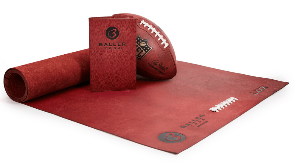 BallerYoga PebbleGrain Football Leather Mat Popmule