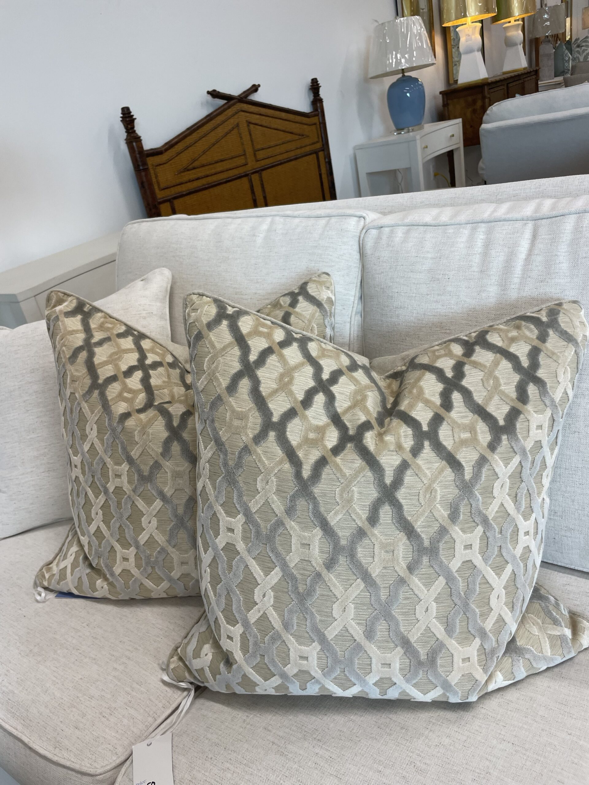 20 x 20 pillows with down inserts (set of 2) Poppy's of Macon