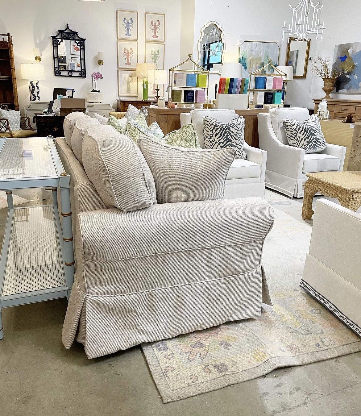 Performance fabric slipcover, three seat started sofa! Poppy's of Macon