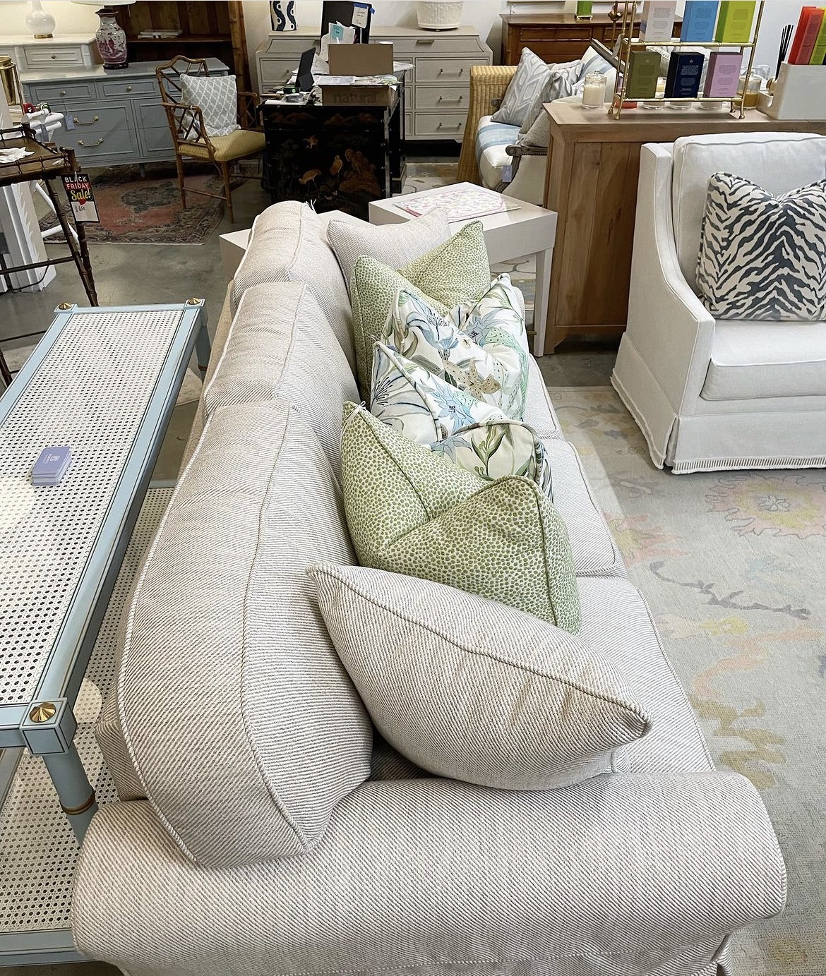 Performance fabric slipcover, three seat started sofa! Poppy's of Macon