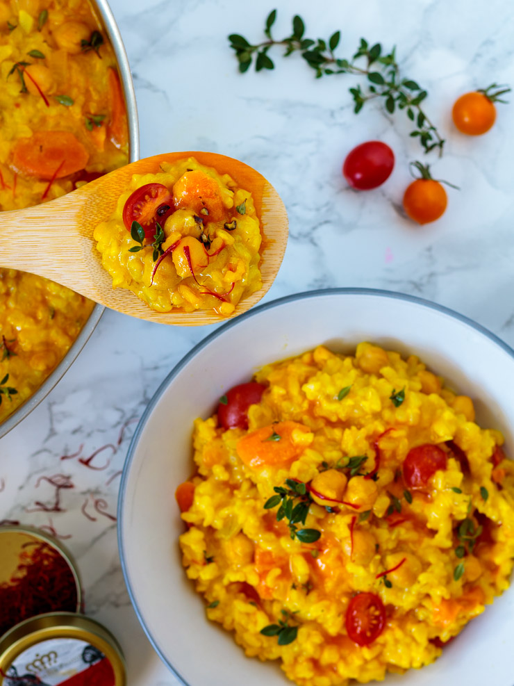 Easy Chickpea Saffron Risotto Poppys Wild Kitchen