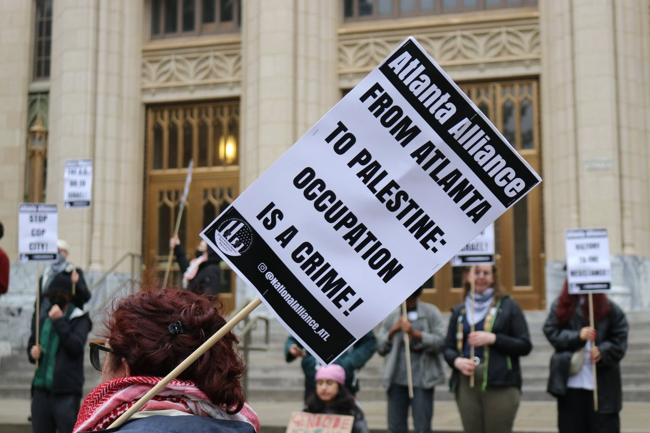 Atlanta Rallies Against International Law Enforcement Exchange And Cop