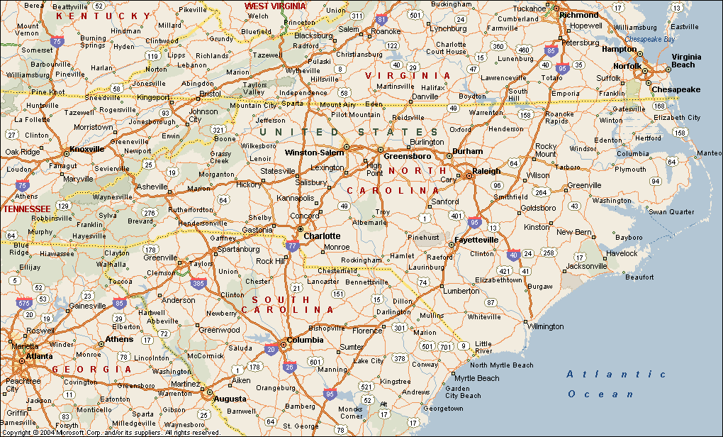 North Carolina Map