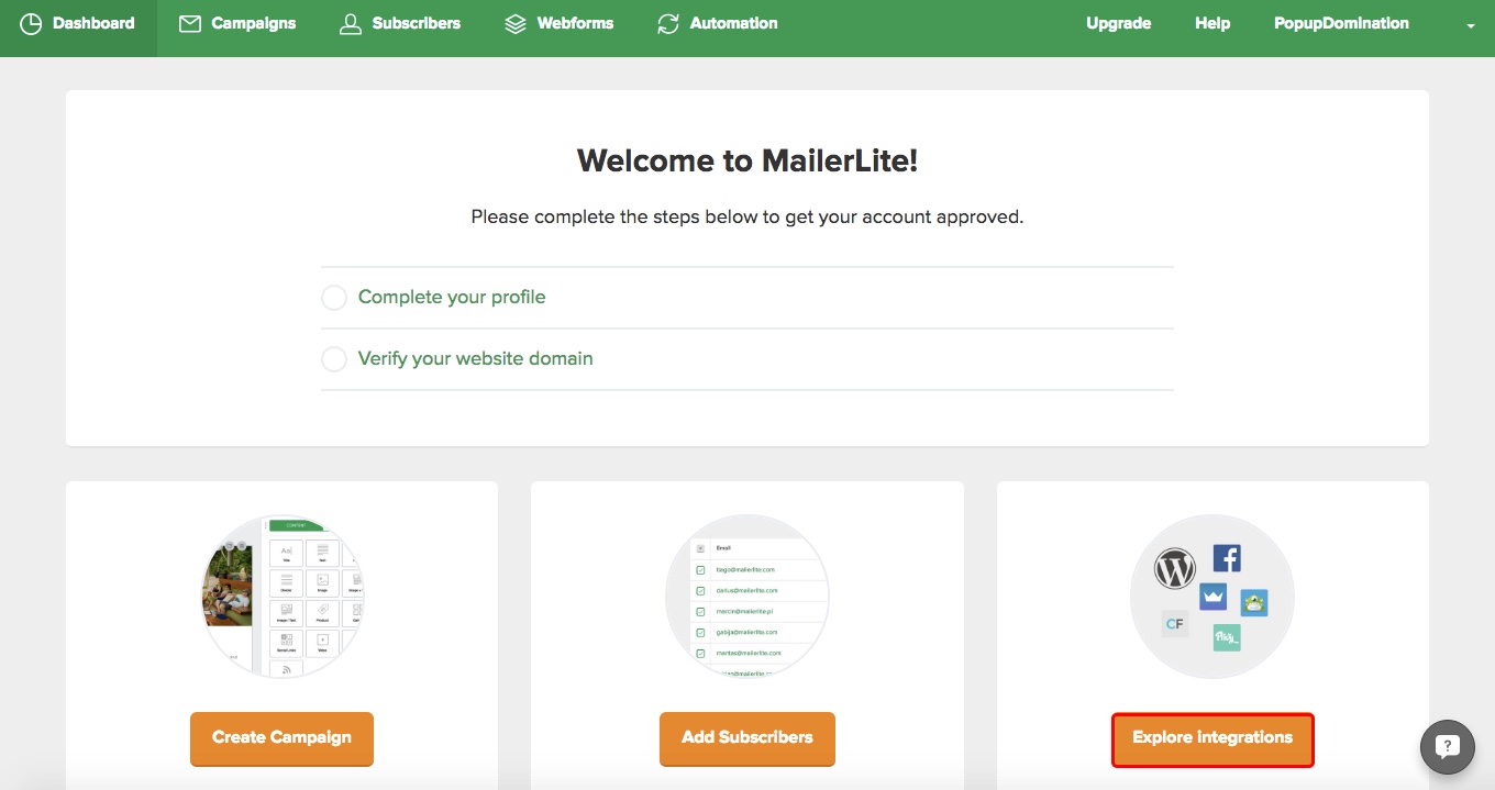 MailerLite API PopUp Domination Documentation