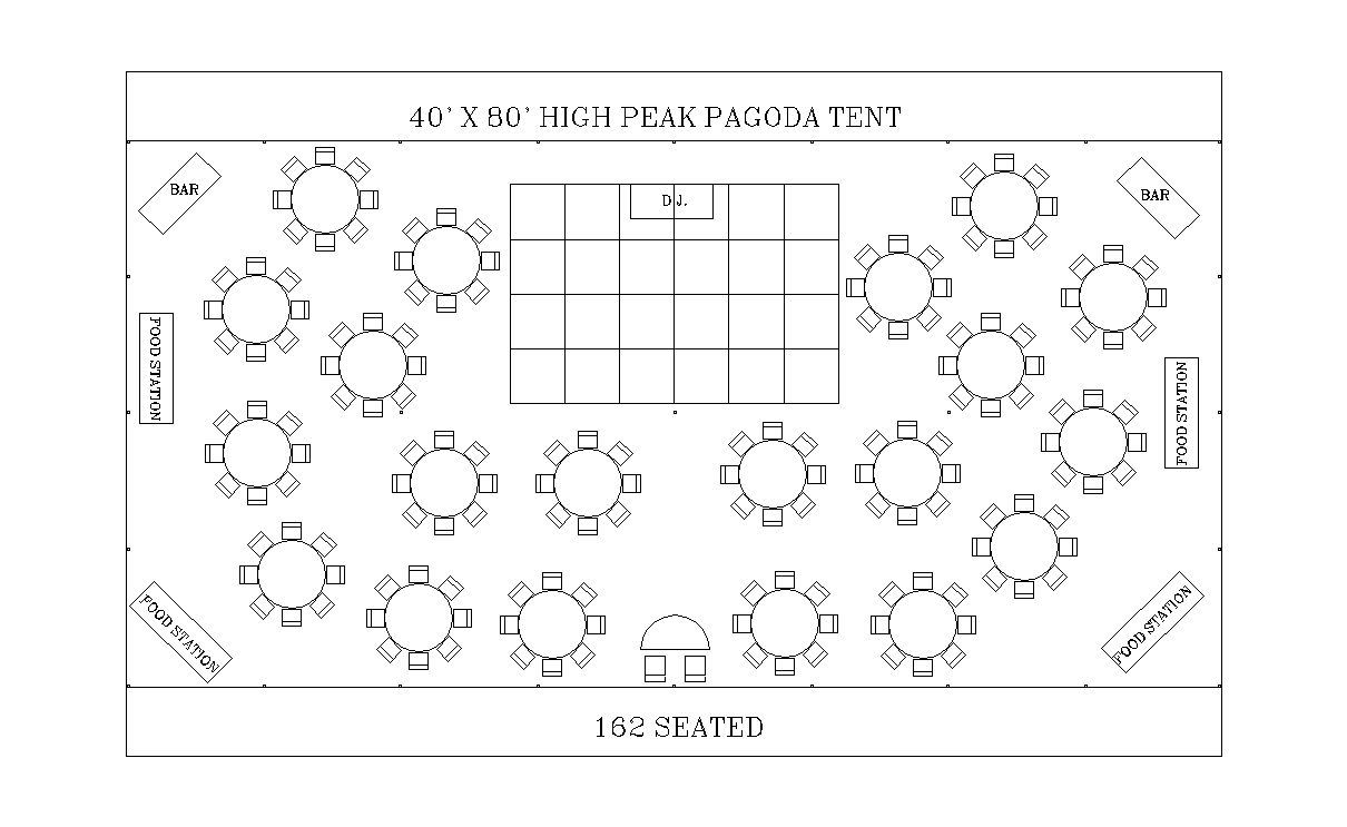 Tent Seating floor plan 40X80 PopUp Event Space.ca