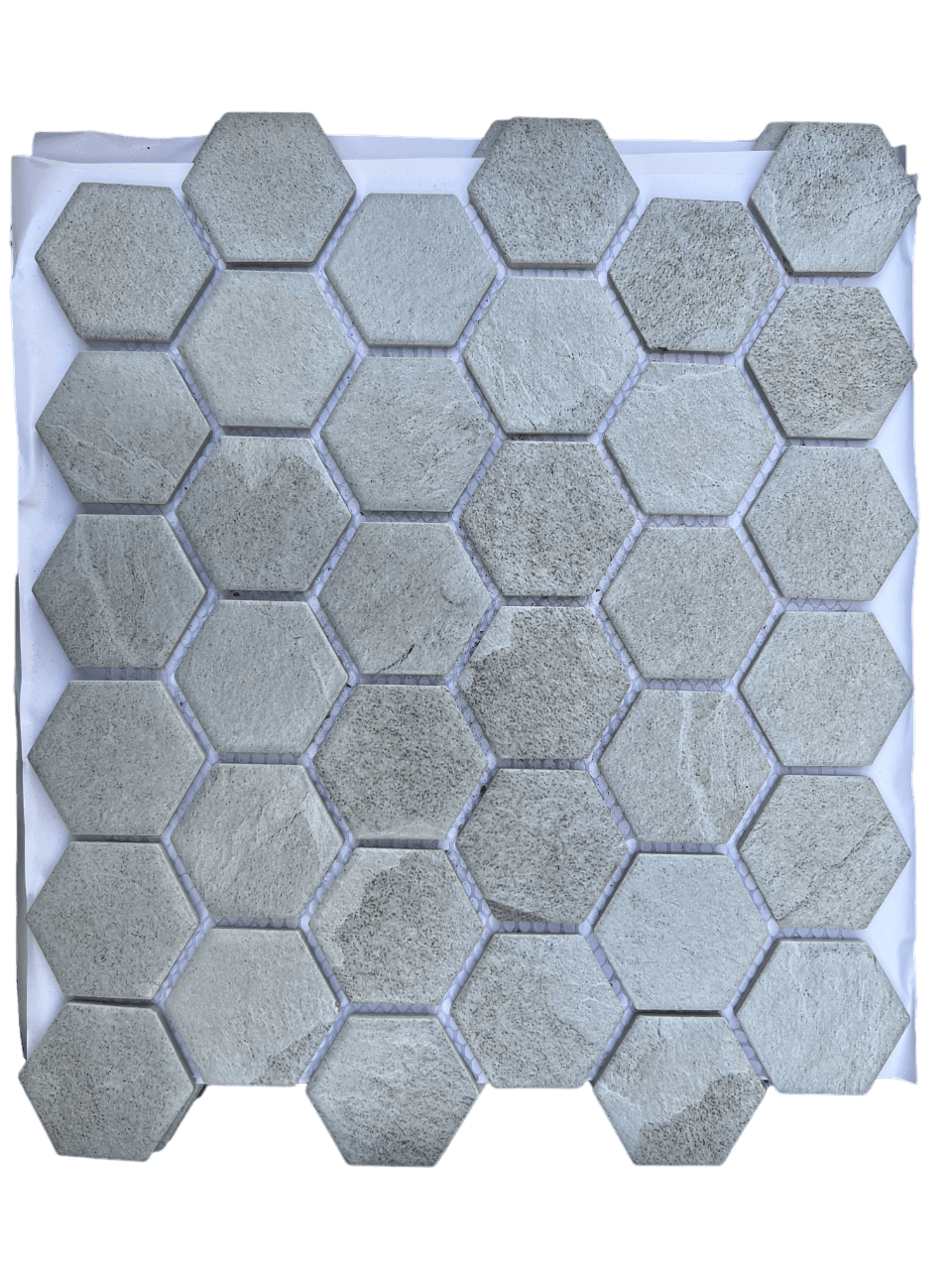 11"x13" GLO C5252 LIGHT GREY 2"x2.3" HEXAGON MOSAIC MATT • Porcelain