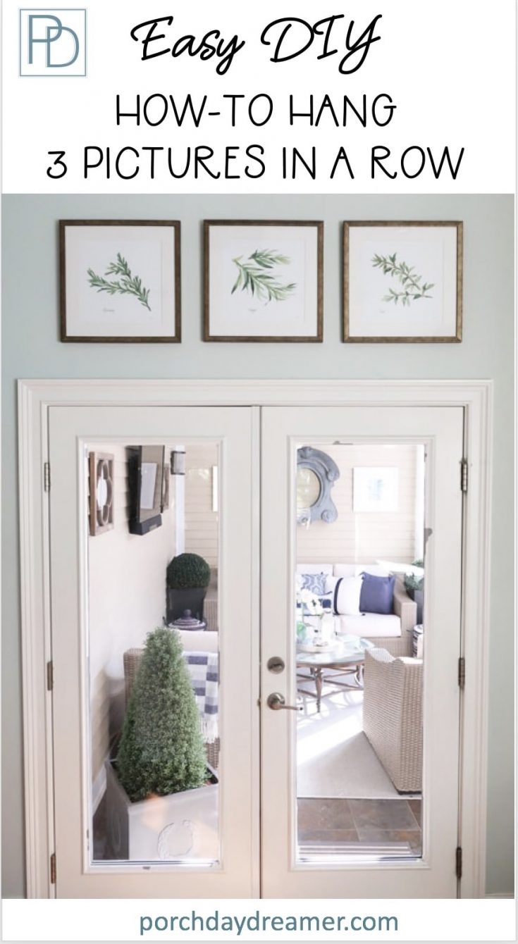 Howto Hang Artwork Evenly in a Row (without messing up walls) Porch