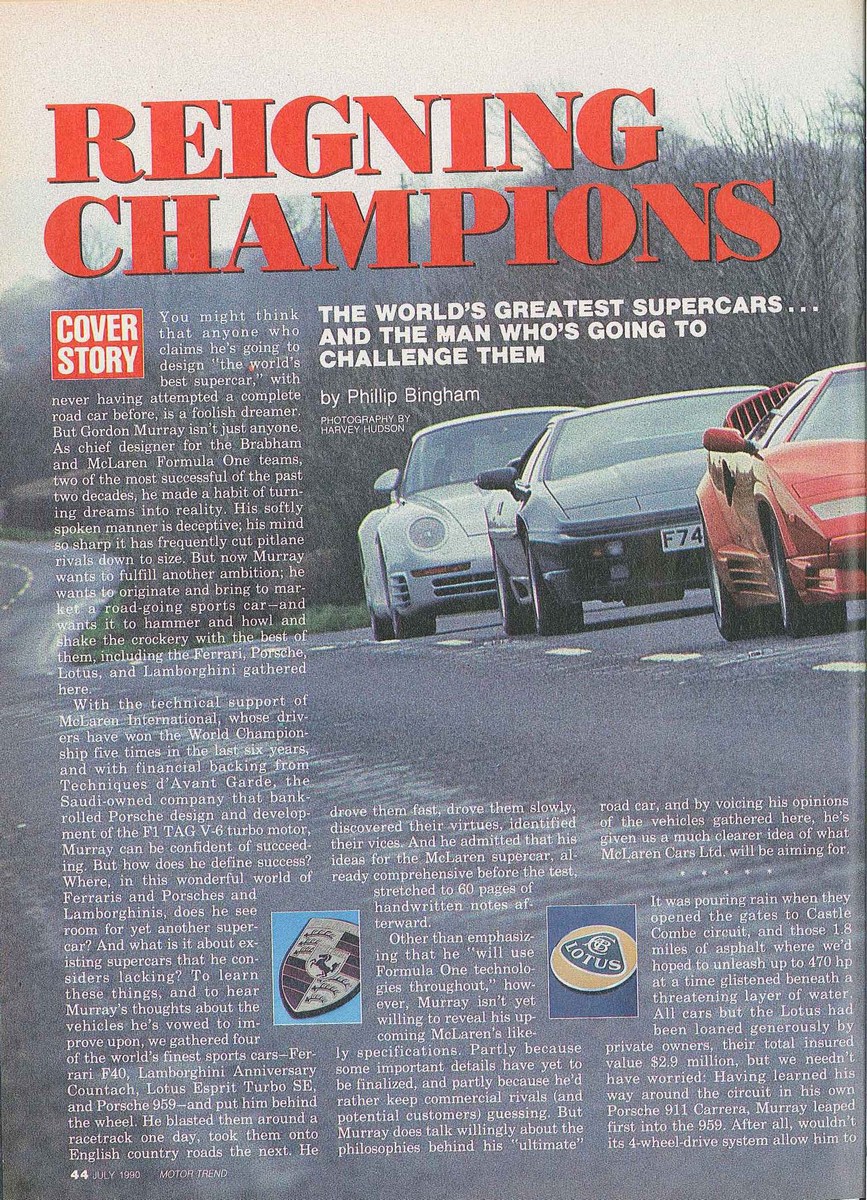 Porsche 959 vs. Ferrari F40 vs. Lambo Countach vs. Lotus