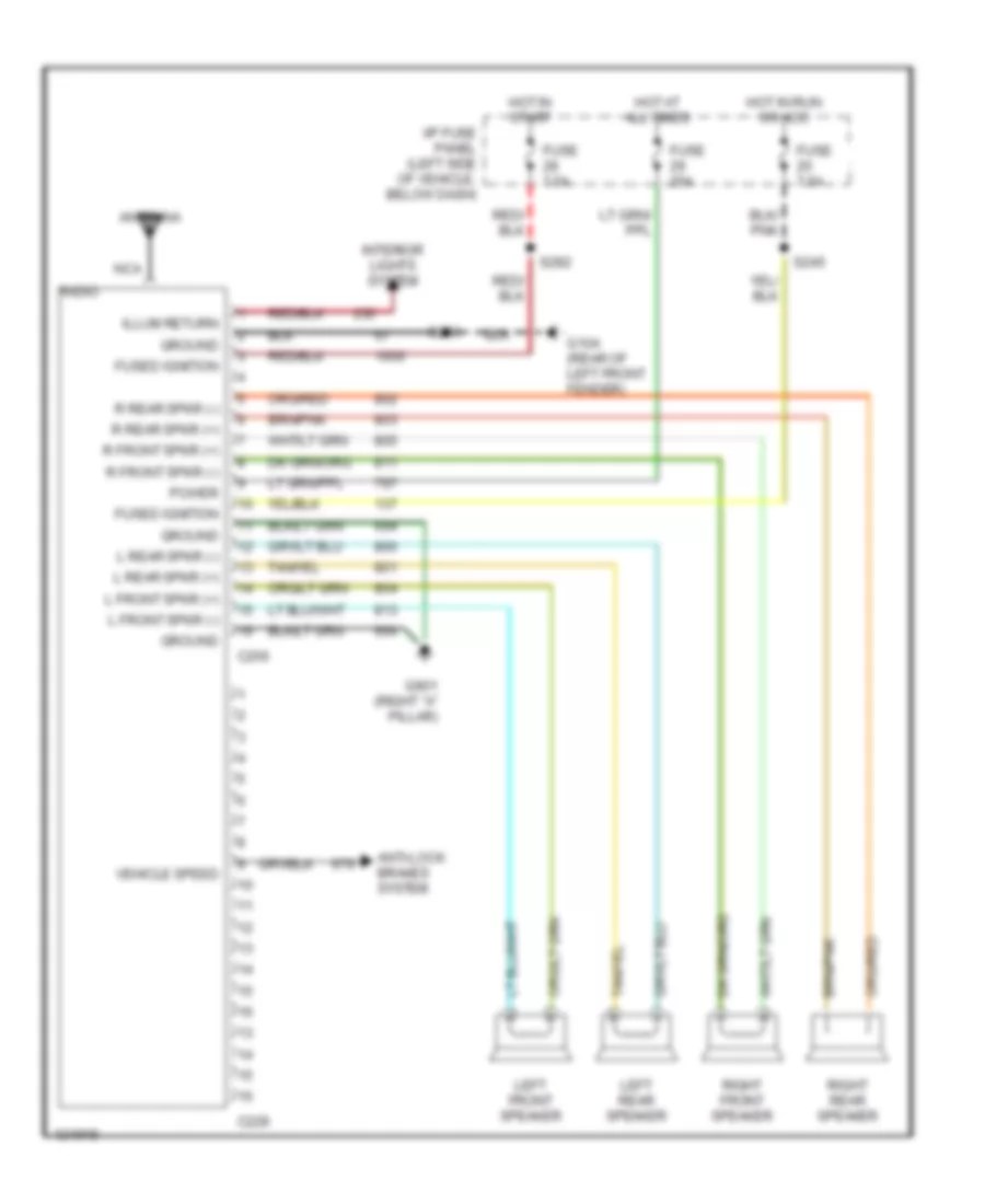 RADIO – Mercury Mountaineer 1998 – SYSTEM WIRING DIAGRAMS – Wiring