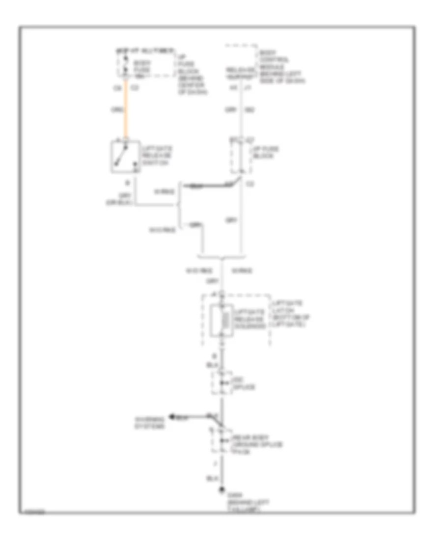 TRUNK, TAILGATE, FUEL DOOR – Saturn SW2 2000 – SYSTEM WIRING DIAGRAMS