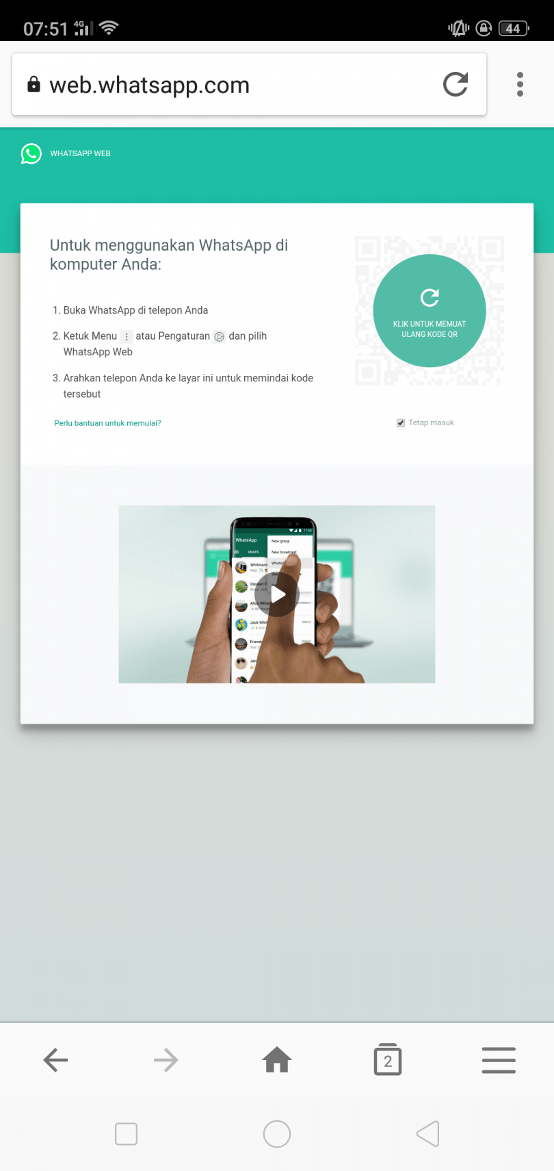 2 Cara Menggunakan WhatsApp Web ( WA Web ) di Android