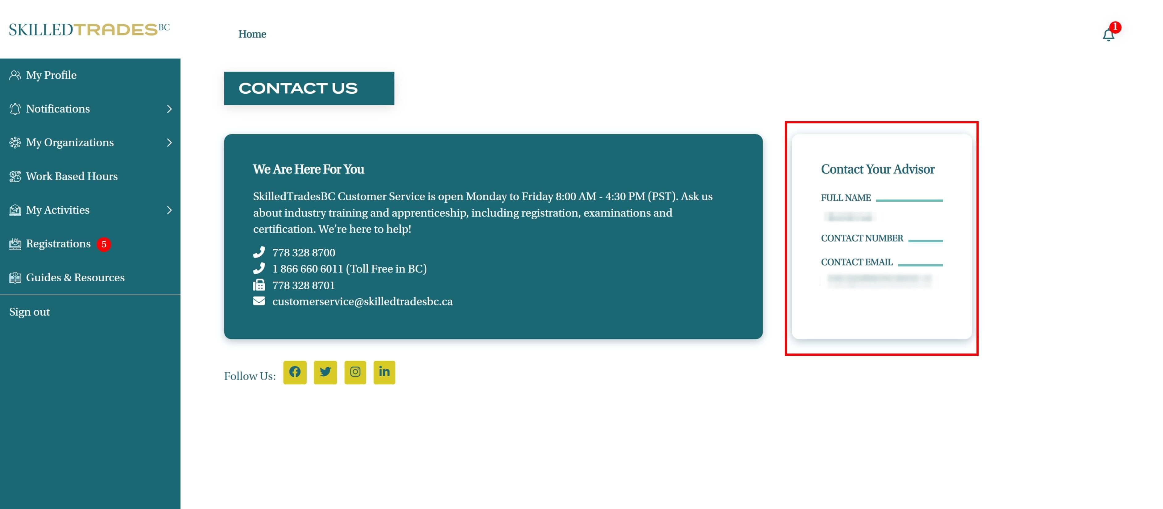 Contact Us · Custom Portal