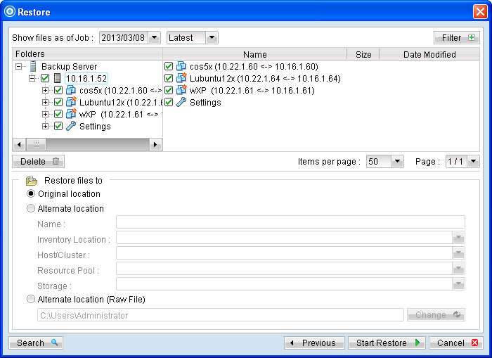 13 Backup / Restore VMware Virtual Machines