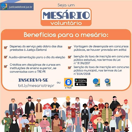 Mesário voluntário pode se inscrever pelo app eTítulo Portal Boa Notícia