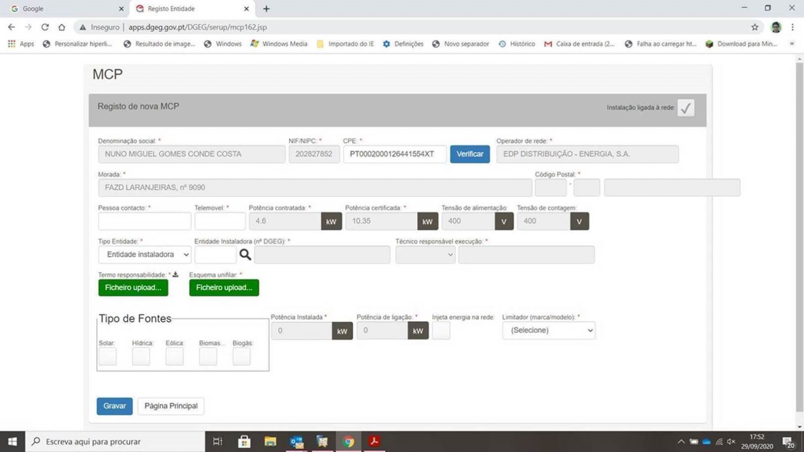 DGEG Vários emails com pedido, sem resposta