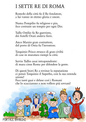 Sequĭtur superbos ultor a tergo deus. I Sette Re Di Roma Imparali Con Questa Filastrocca Portale Bambini