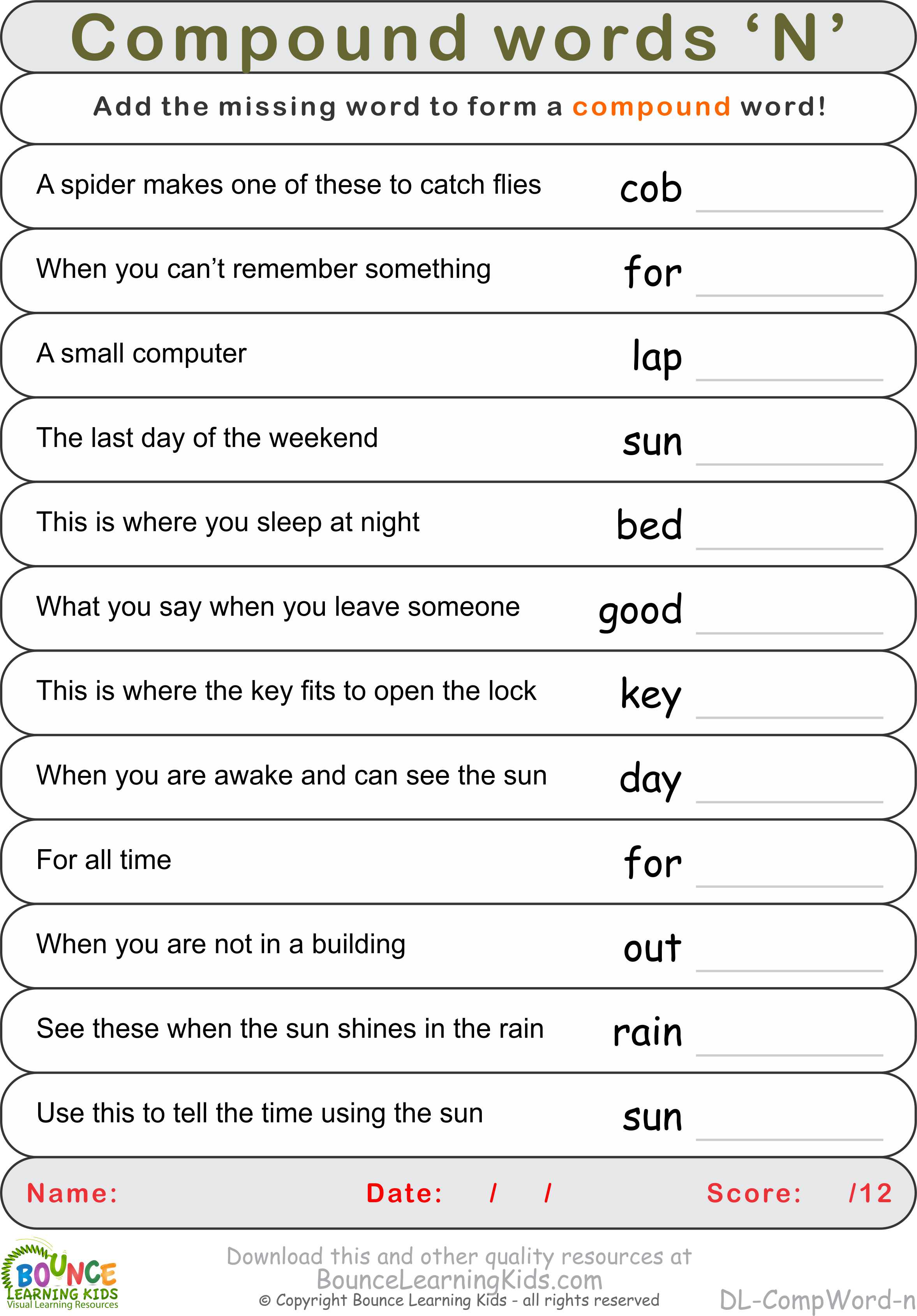 Compound Words PORTALLAS