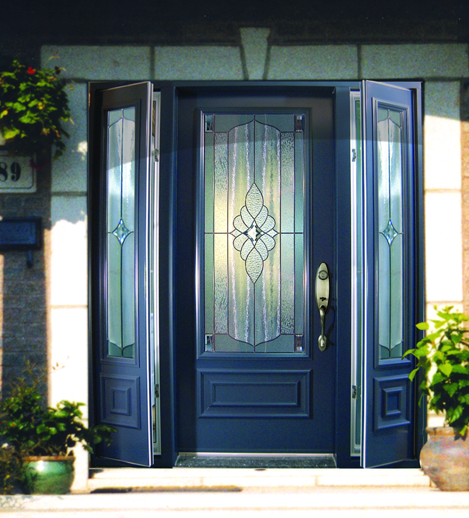 Porte avec 2 panneaux latéraux ouvrants pleine grandeur2