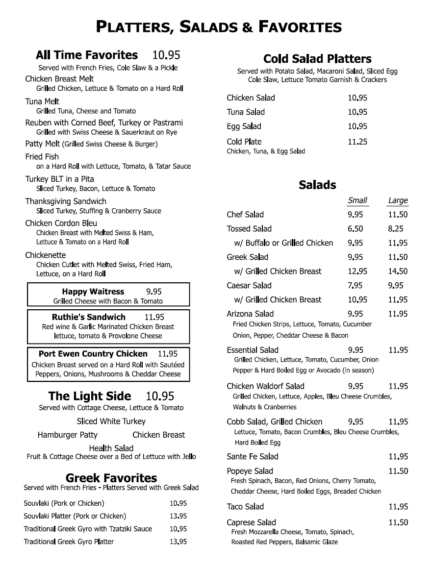 Platters Port Ewen Diner 8453398972