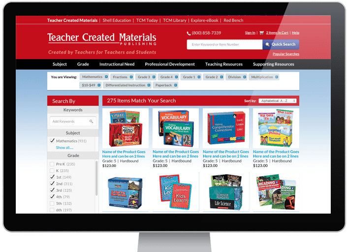 Teacher Created Materials site David Holifield UX Director Product Designer