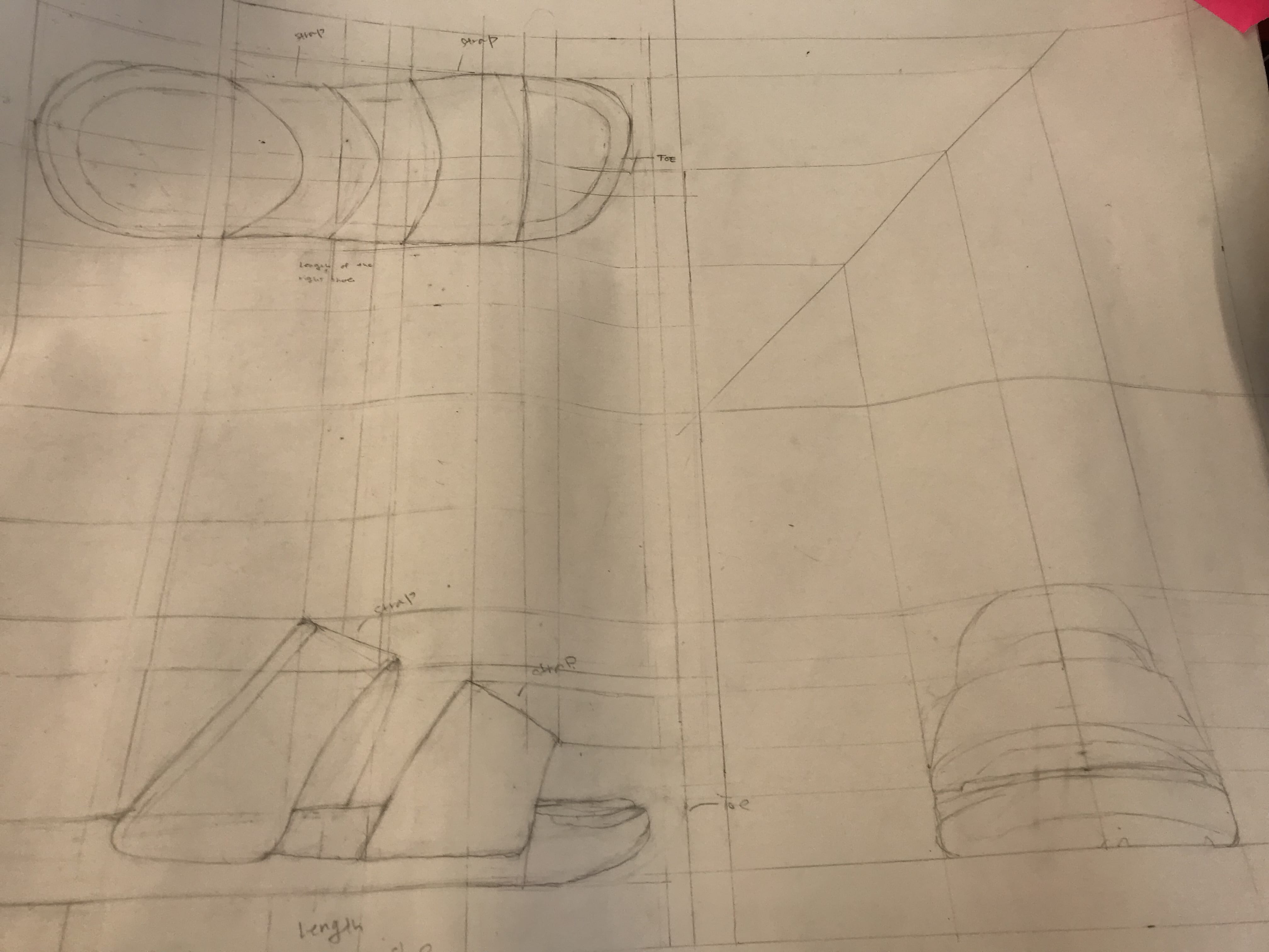 Orthographic Shoe Drawing Alice Seon