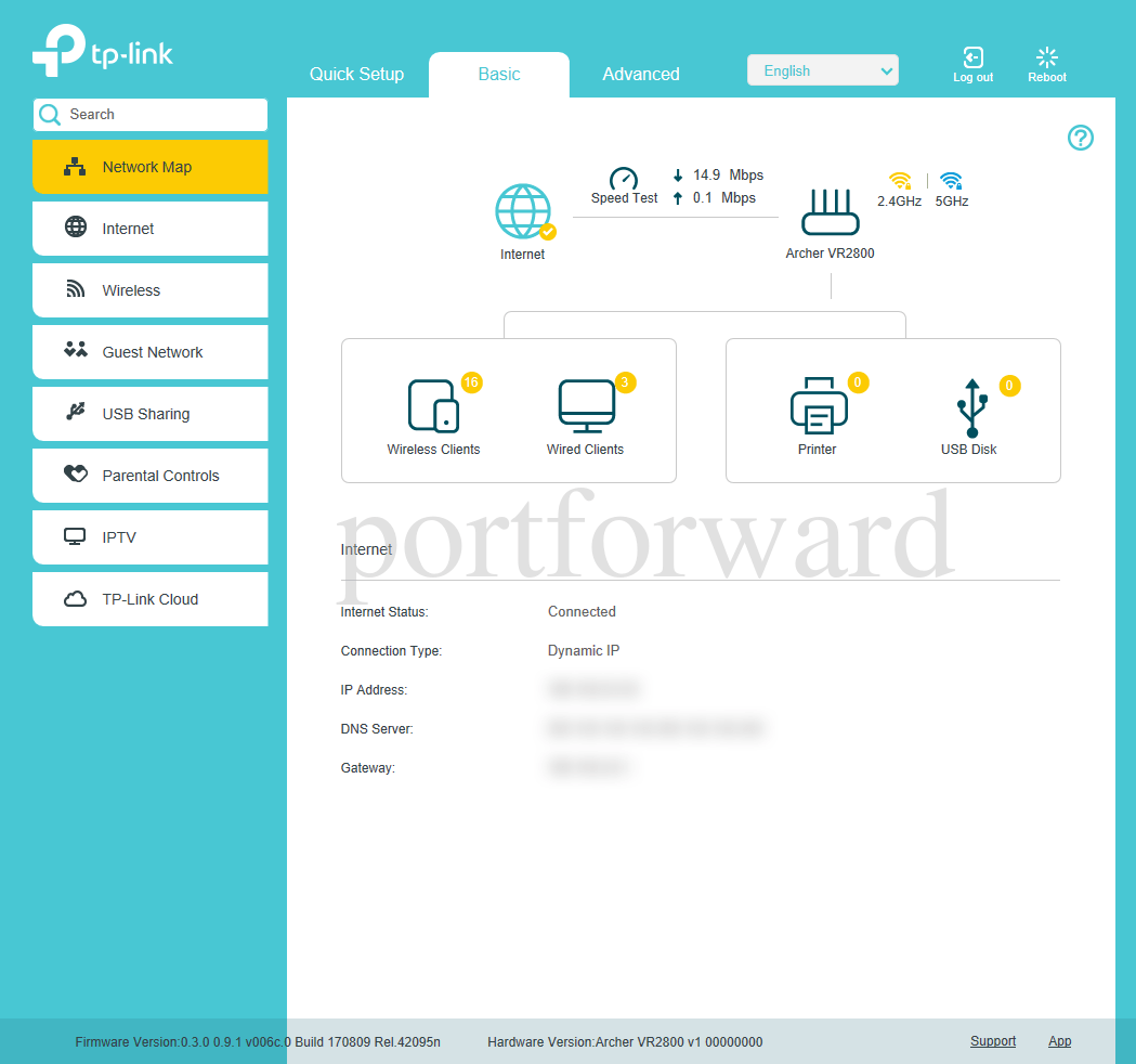 TPLink VR2800 v1 Router Open Port Instructions